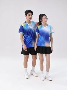 New table tennis uniform set for men and women short-sleeved quick-dry volleyball uniform tennis uniform table tennis competition team uniform customizable