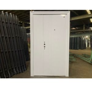 Pintu Utama Plat Baja Anti Karat Mother & Son BAJA Ukuran 120 x 205 Super White & Brown Rumah Hotel Apartement