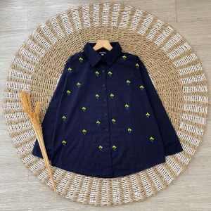 KARLA SHIRT(GL)  - Baju Atasan Wanita Kemeja Katun Bordir dgn 8 ukuran S M L XL XXL 3XL 4XL 5XL Fashion Outfit Big Size Jumbo & Oversize