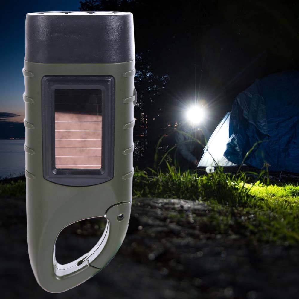Hand Crank Solar Led Torch Flashlight Rechargeable For Camping_voghion.com