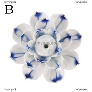 [COD] tunyunguoji ที่จุดธูปเซรามิกที่วางแบบแท่งที่รองดอกบัวรู1 3ธรรมชาติ