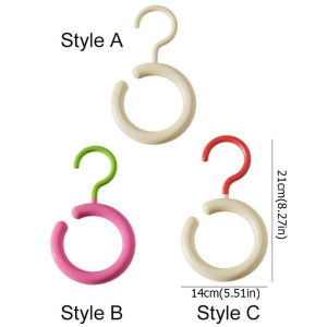Round Storage Clothes Hanger Rack Dopamine Color Scarf Hanger Hat Display Rack Space-Saving Hanger