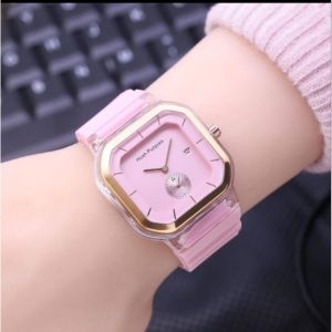 TJS Jam Tangan Wanita Pria Hush Puppies 2811 9311 Rubber Segi Crono Detik 1 Tanggal Aktif Kotak HP006