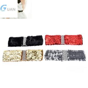 [COD] GUAN Bling WOMENS เลื่อมยางยืดยืดเข็มขัดเอวกว้างเข็มขัด CASUAL