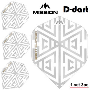Mission Dart Flights - Brett Claydon STANDARD 100 Micron Solo Darts Flight For Soft and Steel Darts (SAYAP ARROW)