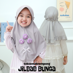 Kerudung Anak Bunga Ikat Hijab Karakter 3 4 5 6 Tahun Jilbab Jeblosan Anak Perempuan