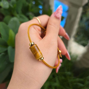 Q1566 Vòng lu thống đaa MH Vàng Tâm dây cáp cho mệnh Thổ và Kim - Phong Thuỷ TUDO