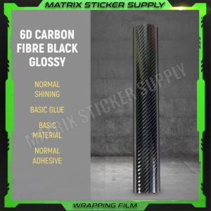 PREMIUM CAR 6D CARBON FIBER BLACK CAR STICKER(152CM-Custom)Pelekat Sticker Bonet/Fender/Roof Car Wrapping sticker kereta