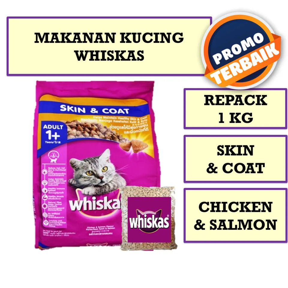 Makanan Kucing Whiskas Skin coat Kemasan kg Skin coat Makanan