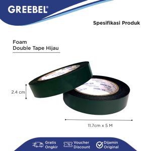 Double Tape Foam / Double Tape Busa / Solatip Hijau Greebel