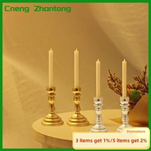 Cneng 1Pair 1:12 Dollhouse Miniature Candle Holder Candlestick Candelabra Model Home Decor Toy Doll House Accessories