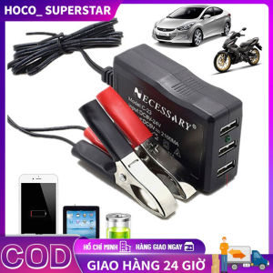 Bộ Sạc Pin Điện Thoại USB 12V 24V 5V Đa Năng Dành Cho Xe Hơi Xe Máy（Bao gồm clip）