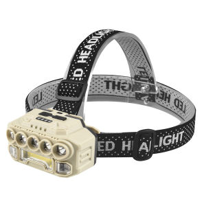 Senter Cas Kepala Headlamp COB + 5 LED Cahaya Super Terang Free USB High Quality - HX-817