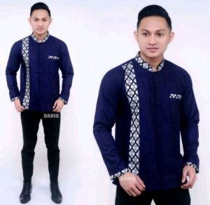 [PROMO LEBARAN] BAJU KOKO BATIK EMAS LENGAN PANJANG BUSANA MUSLIM SERAGAM HADROH HILWA AZAHIR ALKHALIS