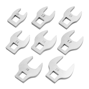 3/8inch Crowfoot Wrench Set 10-19mm Adjustable Spanner Wrench Set for Mechanical Work Access Fasteners Accessories
