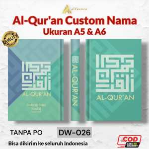 Alfareza - Al Quran Custom Nama Ukuran A5 / A6 | Quran Terjemahan Perkata Bisa Tulis Nama | Alquran Cover  DW- 026 Custom Nama