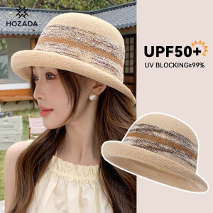 HOZADA Women Sun Cap Beach Hat Elegant Sun-proof Hat Casual Sun Hats Portable Beach Cap Sun Protection Cap UV Protection Hats Fisherman Hat for Summer Outdoor Travel