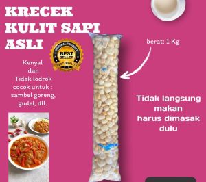 krecek sayur kulit sapi asli 1kg(rambak sayur dari kulit sapi asli 1 ball) untuk sambel goreng oseng-oseng mercon tidak hancur kenyal gurih