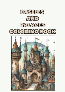 Buku Mewarnai CASTLES AND PALACES Coloring Book Aesthetic Sketsa Menggambar Anak Remaja Kertas Tebal