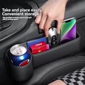 dncnf Multifunction Leather Car Seat Gap Filler Organizer with Cup Holder for Chery Tiggo 2 pro 7 pro X1 EQ1 3X 5X T11 GLX QQ A3 a B8T9H
