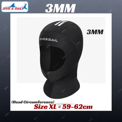 🇲🇾DIVE&SAIL 3mm Neoprene Keep Warm Scuba Diving Snorkeling Hood Cap Water Sports Mask Helmet Hat