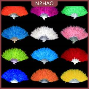 N2HAO 9 Màu Sắc Mới Trang Phục Đám Cưới Showgirl Nhảy Gấp Tay Lông Fan Ưa Thích