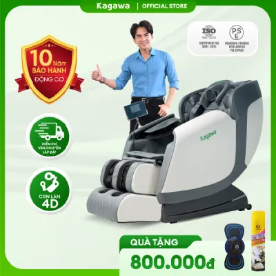 Ghế massage toàn thân KAGAWA K5 Con Lăn 4D Cao Cấp đa chức năng công nghệ quét AI dò tìm huyệt đạo túi khí nhiệt hồng ngoại cao cấp miễn phí vận chuyển và lắp ráp tại nhà
