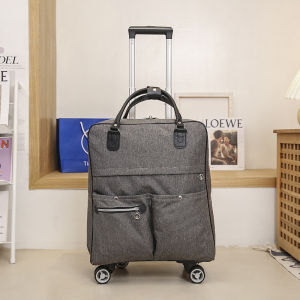 Foldable Trolley Bag Hand Carry Travel Luggage Rolling Duffel Bag Portable Wheeled Carry On Overnight Weekender Bag
