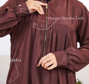 Abaya Coklat tua-Abaya merak-Abaya Hermosa
