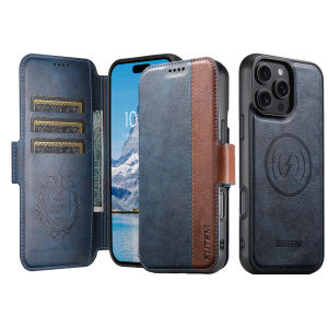 new Faux Leather Wireless Charging Card Holder Stand Wallet Magnetic Flip Cover Phone Case For iPhone 17 Pro Max 16 Plus 15 14 13 12 hot