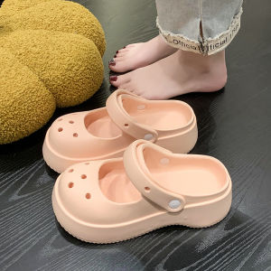 Women Korean Style Comfort Slip On Beach Sandals Slippers Cute Cartoon Korean Style Soft Sole Flat Crocs Sandals For Women On Sale