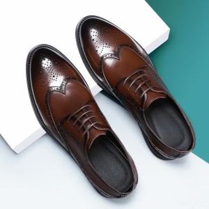 2025 New Handcrafted Mens Oxford Shoes Business Formal Classic Shoes Man Genuine Calfskin Leather Brogue Dress Shoes Homme