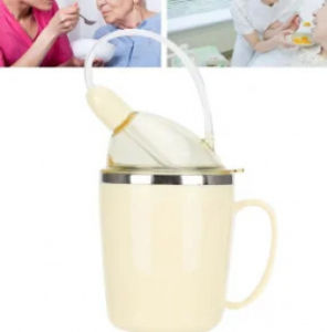 Feeder Beaker Clinical Nursing Straw Drinking Water Vacuum Cup For Puerpera Elderly Patient Food Grade Stainless Steel Thermos