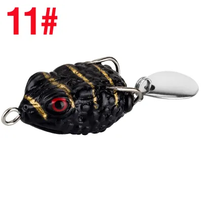 2.5cm/3g Mini Frog Casting Lure Soft Jump Frog Bait 8Colors Floating Artificial Ray With Spoon Double Hooks