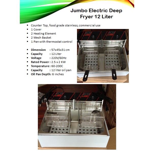 Electric Jumbo Deep Fryer 12L Heavy Duty Deep Fryer Lazada PH
