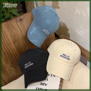 Fitow Korean Letters Embroidered Baseball Hat Sun Protective Breathable Adjustable Casual Running Cap For Men Women