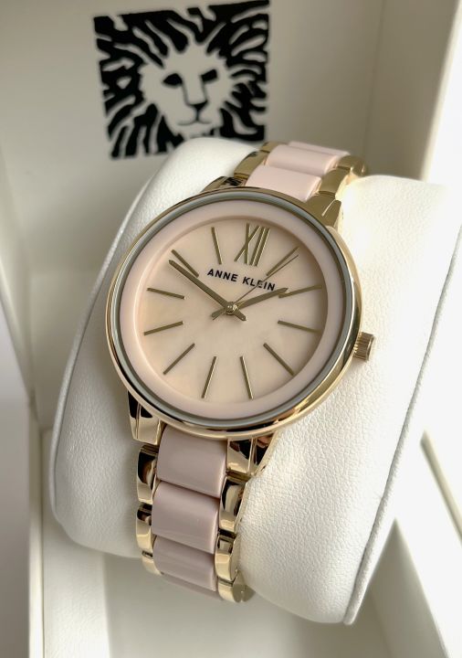 Anne Klein Watch 1412BMGB Pink Mother of Pearl Dial Pink and 