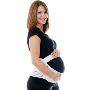 Đai Đỡ Bụng Bầu 3 Mảnh Thoáng Khí Co Giãn Hỗ Trợ Cột Sống Màu Trắng