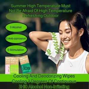 Portable cooling antiperspirant wipes for wiping face and removing sweat Refreshing and refreshing cooling wipes Underarm antiperspirant wipes
