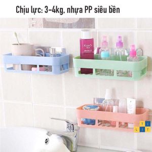 Kệ Nhựa Đựng Đồ Nhà TắmNhà Bếp Hút Chân Không Siêu Chắc Hình Chữ Nhật Kệ nhựa nhà tắm