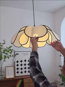 Rustic Petal Pendant Light French Bedroom Decoration Chandelier Ceiling Lights Dining Droplights Kitchen Bar Counter Hanging LightFast shipping