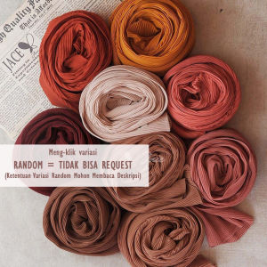 (PART 2) JACE Pashmina Full Plisket Tanpa Garis Tengah Ceruty Babydoll Pleated Shawl 175 x 75 Jahit Tepi