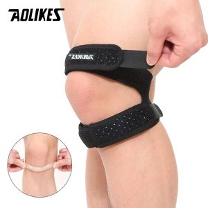 AOLIKES 1PCS Sports Kneepad Double Patellar Knee Patella Tendon Support Strap Brace Pad Protector Open Knee Wrap Strap Band