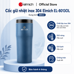 (Chỉ 25-29.09)Cốc giữ nhiệt inox 304 Elmich EL-8013OL dung tích 480ml