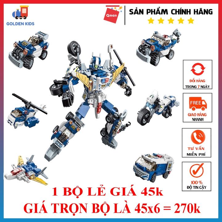 Đồ chơi xếp hình lego lắp ráp robot in1 QMAN 41104 giao ngẫu
