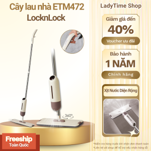 Cây Lau Nhà LocknLock ETM472 Công Nghệ Xịt Nước Diện RộngĐầu Xoay 360°Bông Lau Microfiber Thấm Hút Sạch Sẽ Mọi Bụi Bẩn