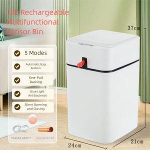 BEBA 18L Motion Sensor Trash Can Waterproof Automatic Induction Automatic Sealing Trash Can Silent Hands-Free Touchless Trash Can Home Supplies