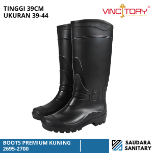 Vincitory Sepatu Boots Hitam PVC Karet Proyek Peternakan Anti Air Anti Slip