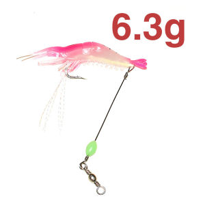 1PCS Soft Prawn Shrimp Swivel Wobbler Hook Luminous Silicon Soft Artificial Bait With Hooks