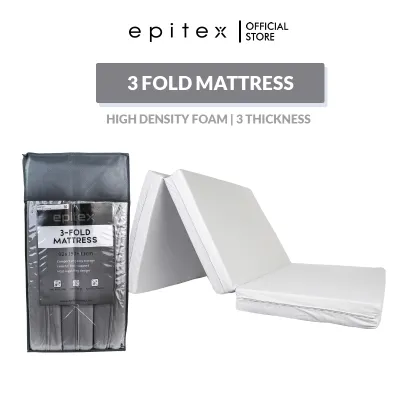 Epitex 3 Fold High Density Foam Foldable Mattress | Orthopedic Folding Mattress Washable Cover Portable Floor Mattress Extra Comfort